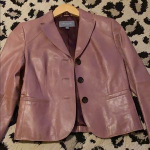 Lilac Petite Leather Blazer